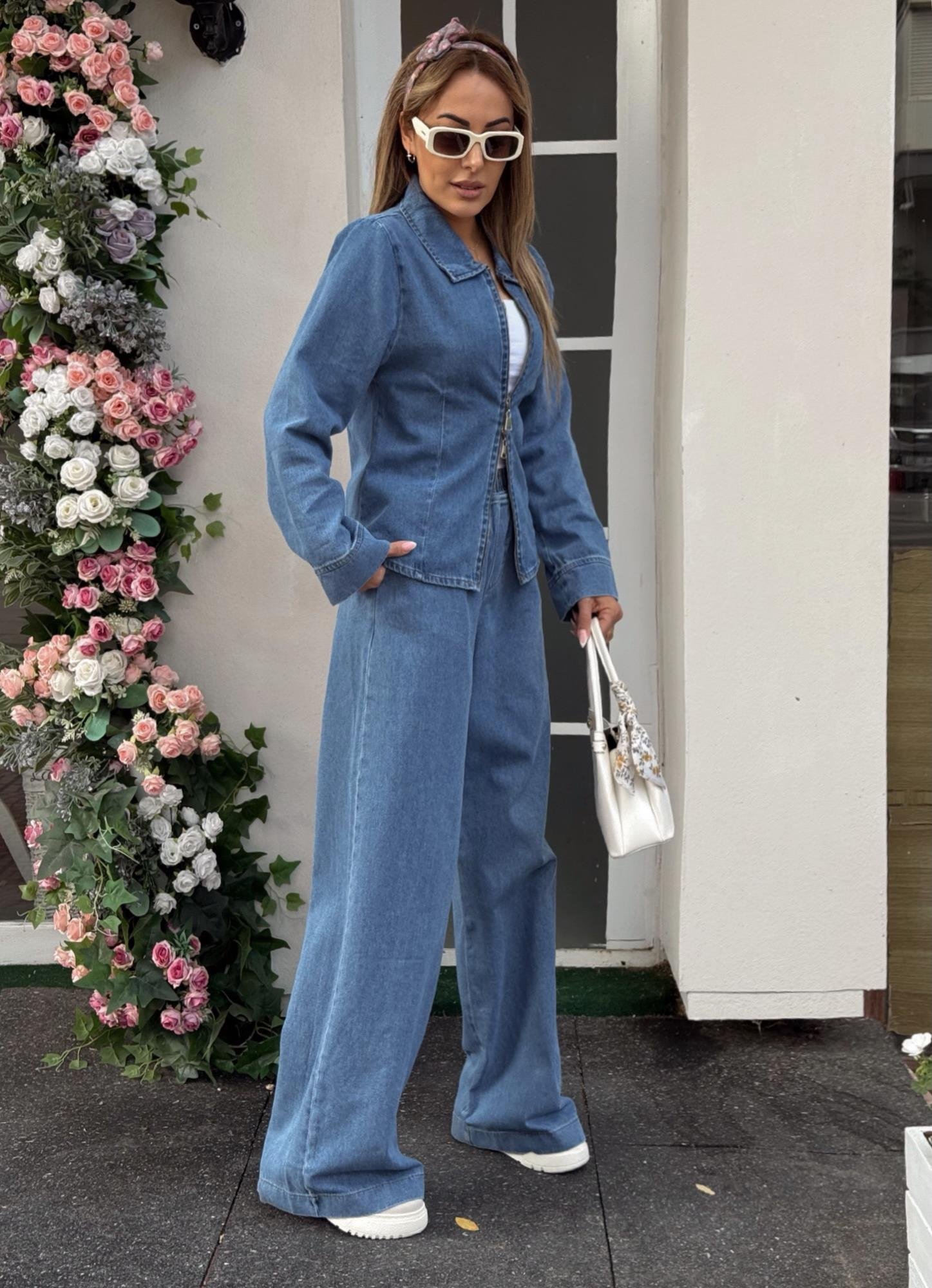 MODAYBUTİKModern Jean Ceket Pantolon Takım