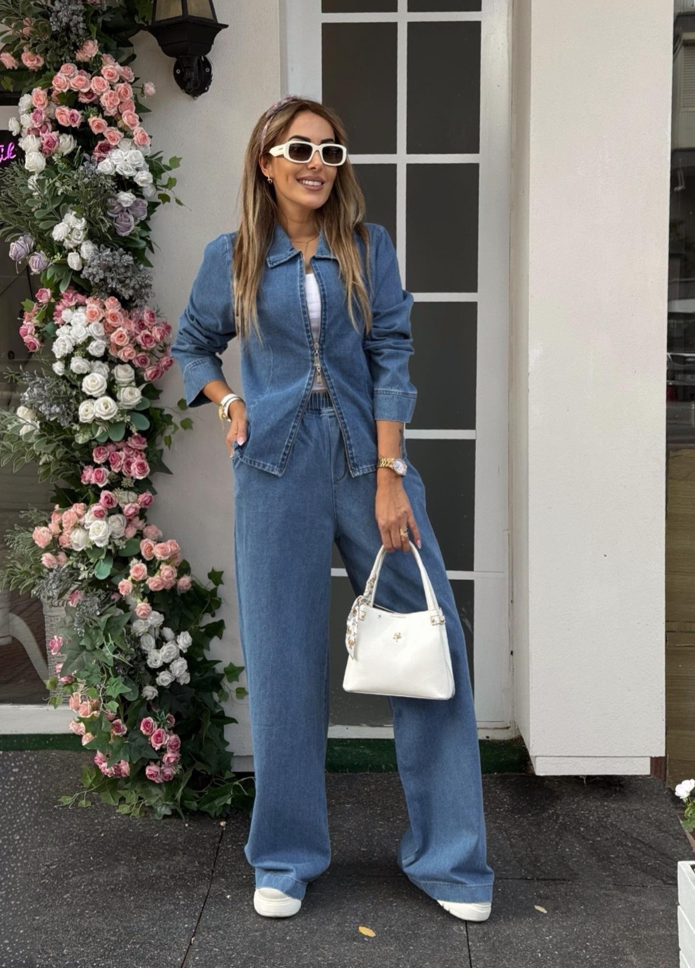 MODAYBUTİKModern Jean Ceket Pantolon Takım