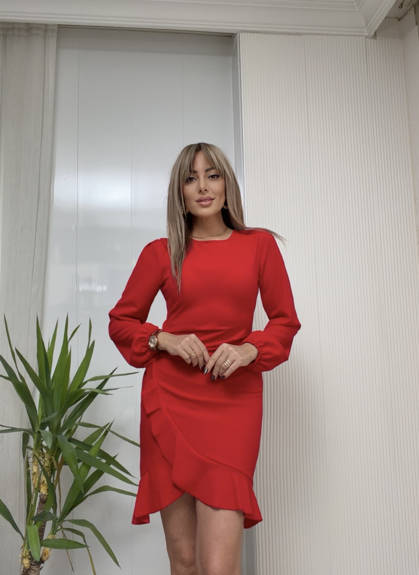 MODAYBUTİKRouge Amour Volan Detaylı Elbise 