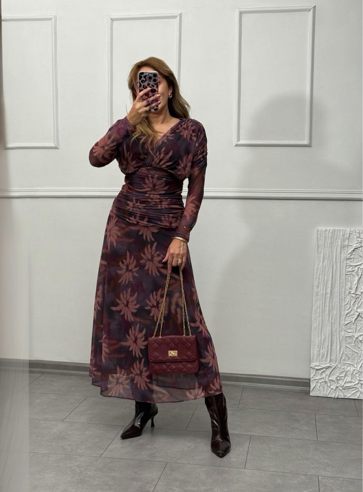 MODAYBUTİKShadow Bloom Maxi Elbise 
