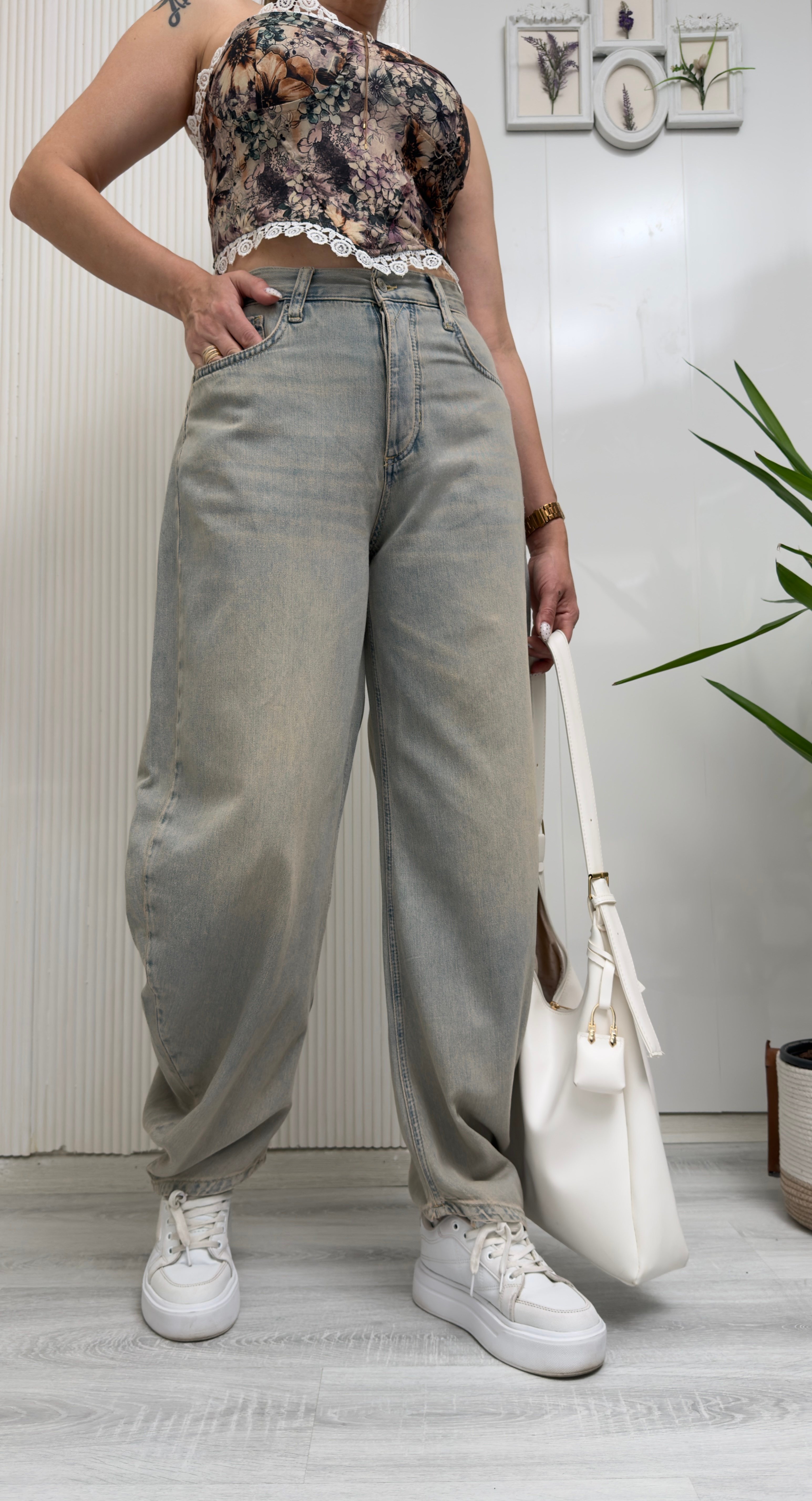 MODAYBUTİKSoho Wide Leg Yıkamalı Denim Pantolon