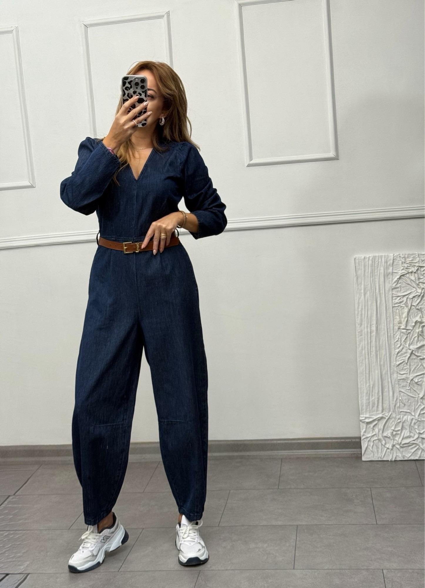 MODAYBUTİKStarline Denim Koyu İndigo Tulum