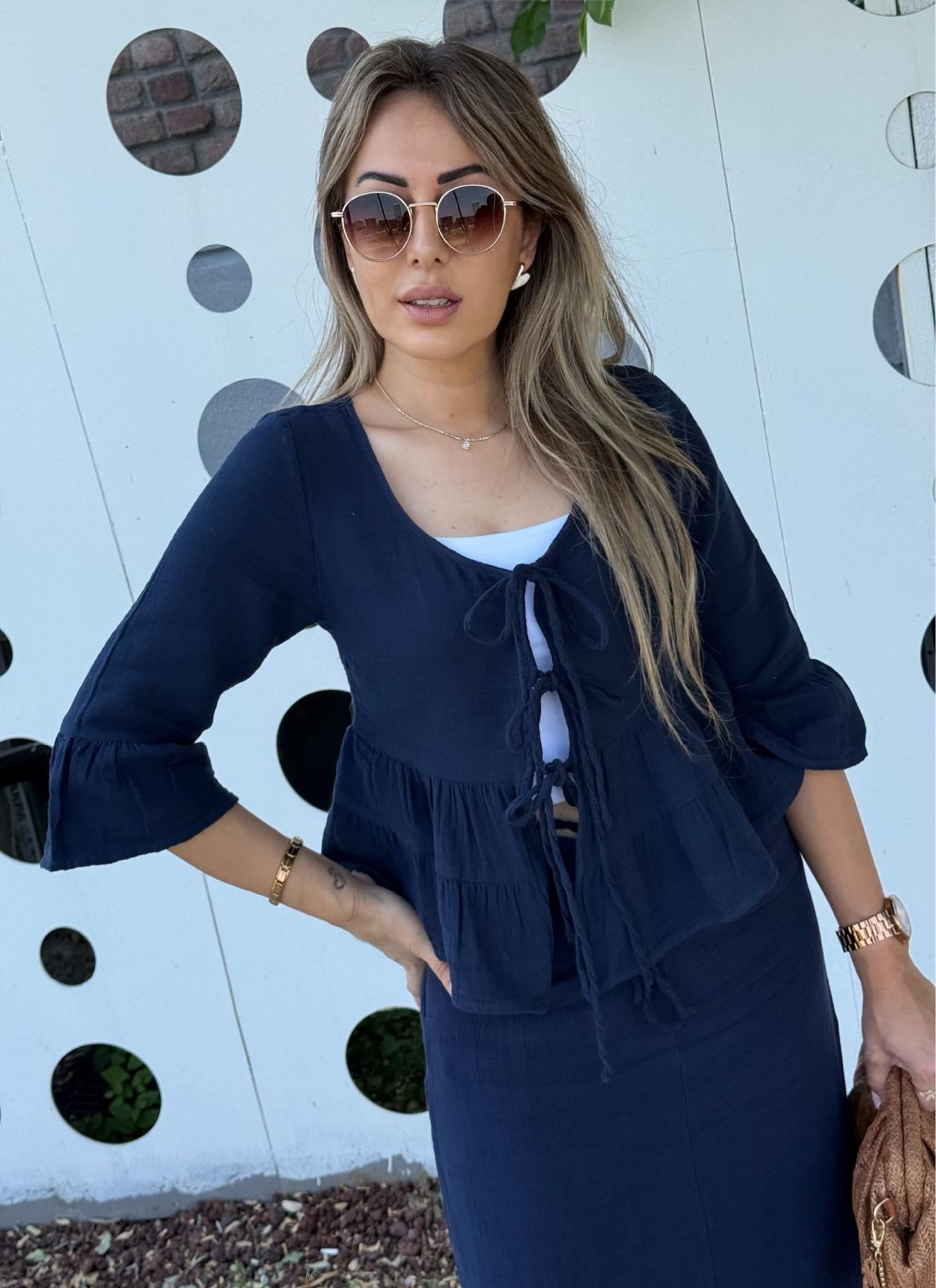 Premium Bağlama Detaylı Laci GömlekYeni Gelenler ModayPremium Bağlama Detaylı Laci Gömlek