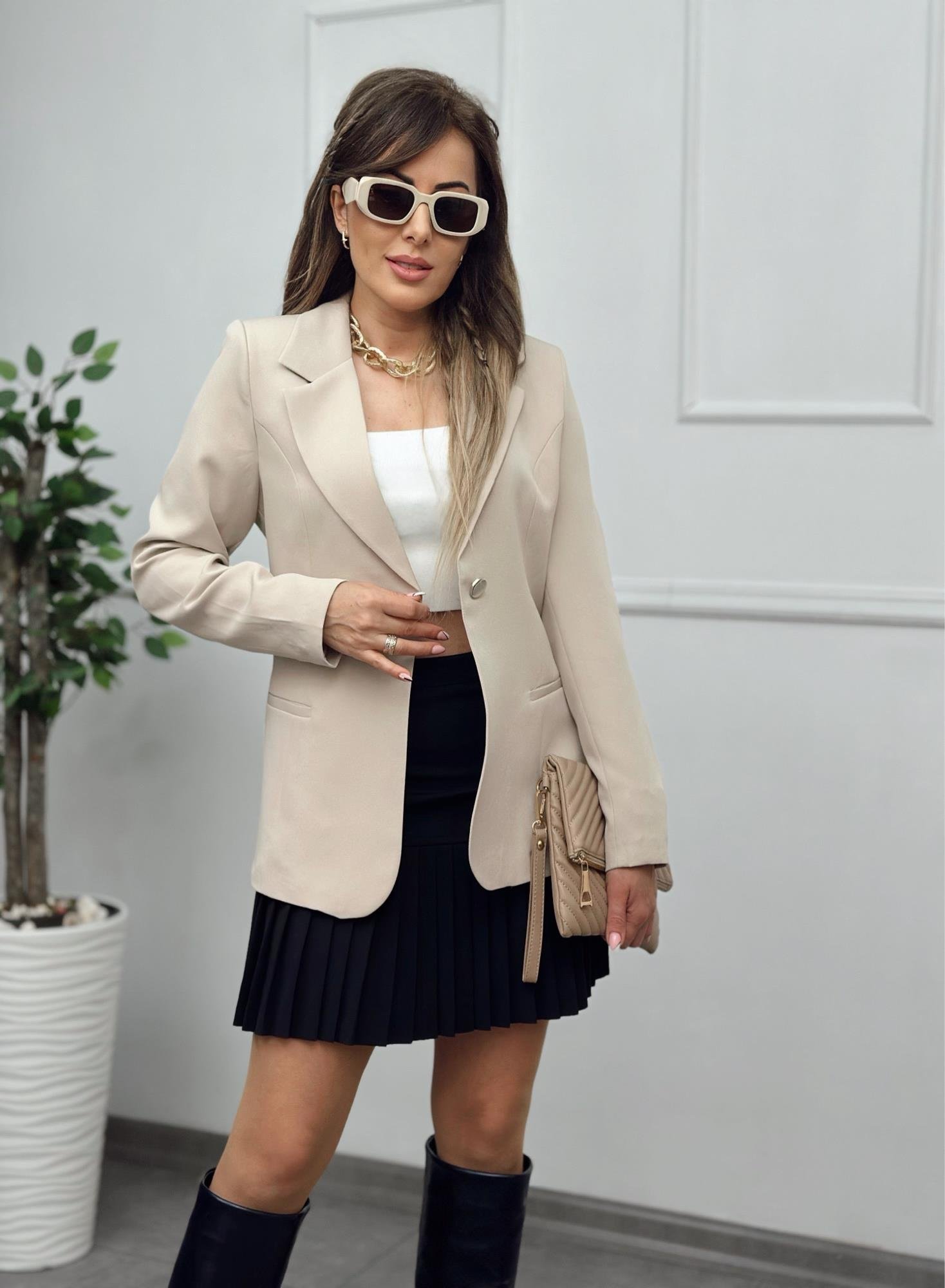 Premium Bej Blazer CeketYeni Gelenler ModayPremium Bej Blazer Ceket