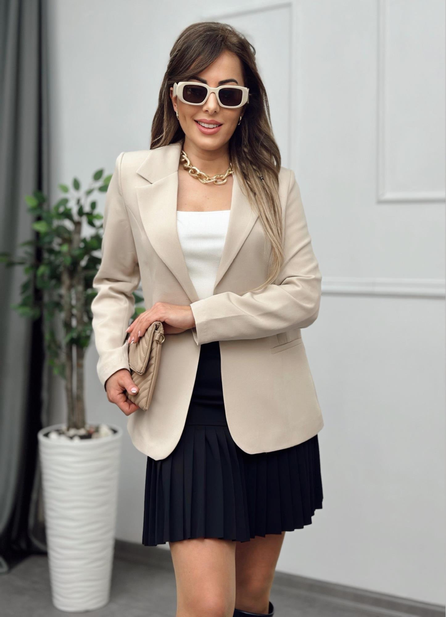 Premium Bej Blazer CeketYeni Gelenler ModayPremium Bej Blazer Ceket