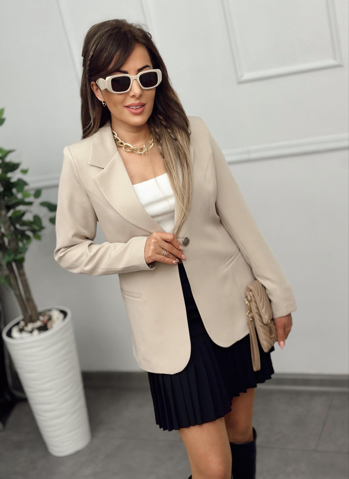 Premium Bej Blazer CeketYeni Gelenler ModayPremium Bej Blazer Ceket