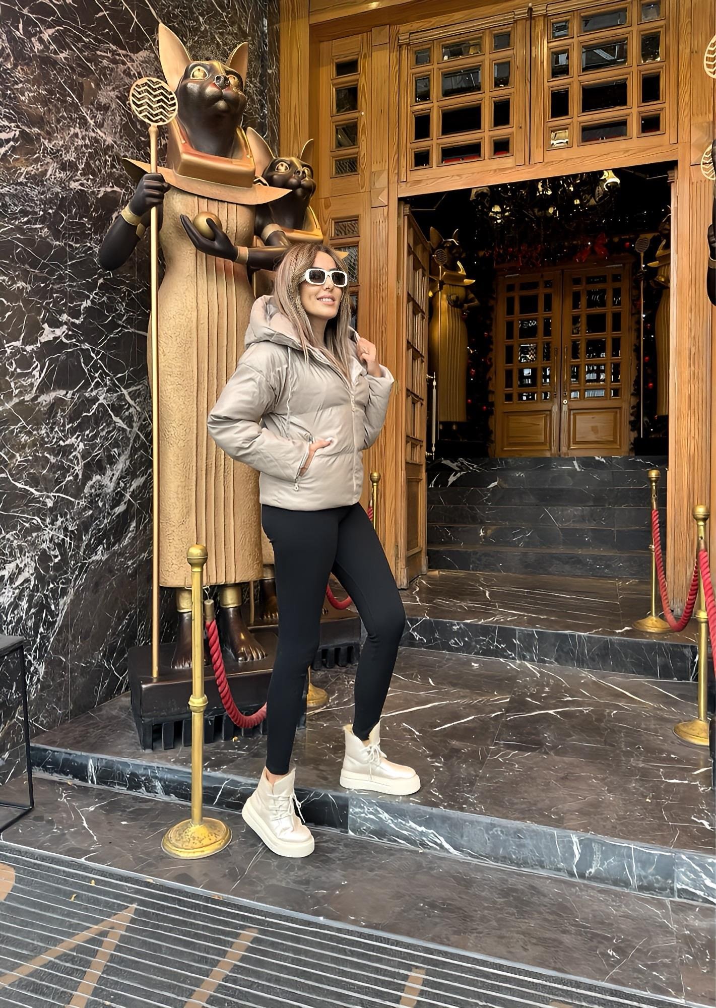 Premium Şişme Krem Deri MontYeni Gelenler ModayPremium Şişme Krem Deri Mont