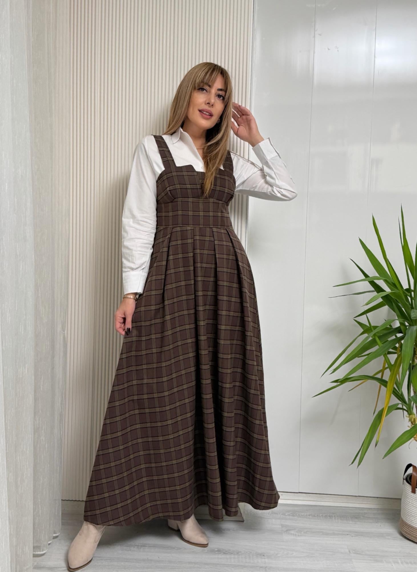 Vera Maxi Kahve ElbiseYeni Gelenler ModayVera Maxi Kahve Elbise