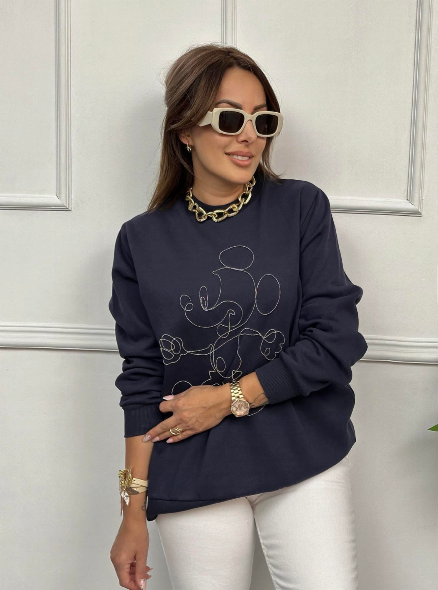 Zincir Detaylı Mickey Laci SweatYeni Gelenler ModayZincir Detaylı Mickey Laci Sweat