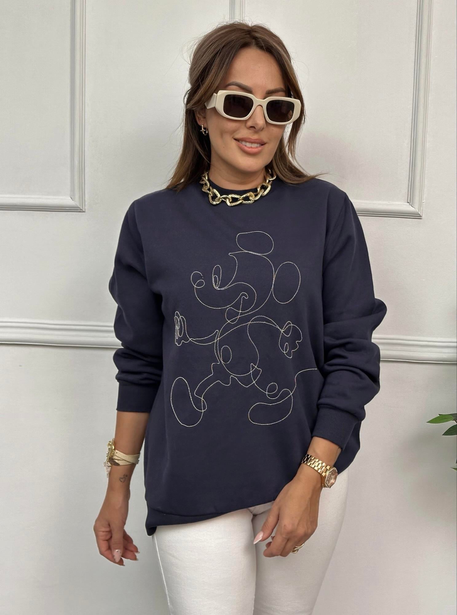 Zincir Detaylı Mickey Laci SweatYeni Gelenler ModayZincir Detaylı Mickey Laci Sweat