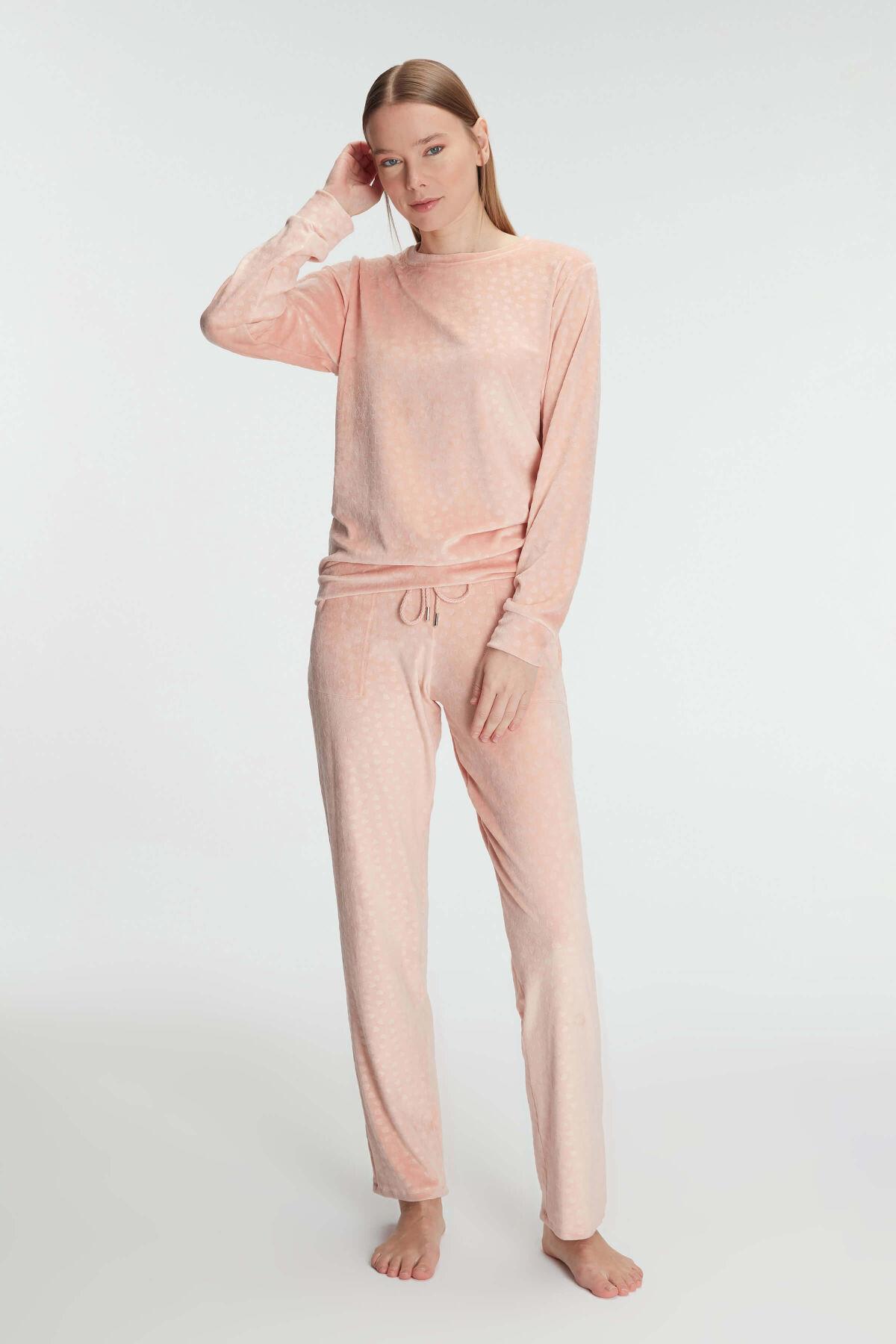 Anıl 11230 Bayan Uzun Kol Sweatshirt ve Pantolon Takım Pijama Takımı