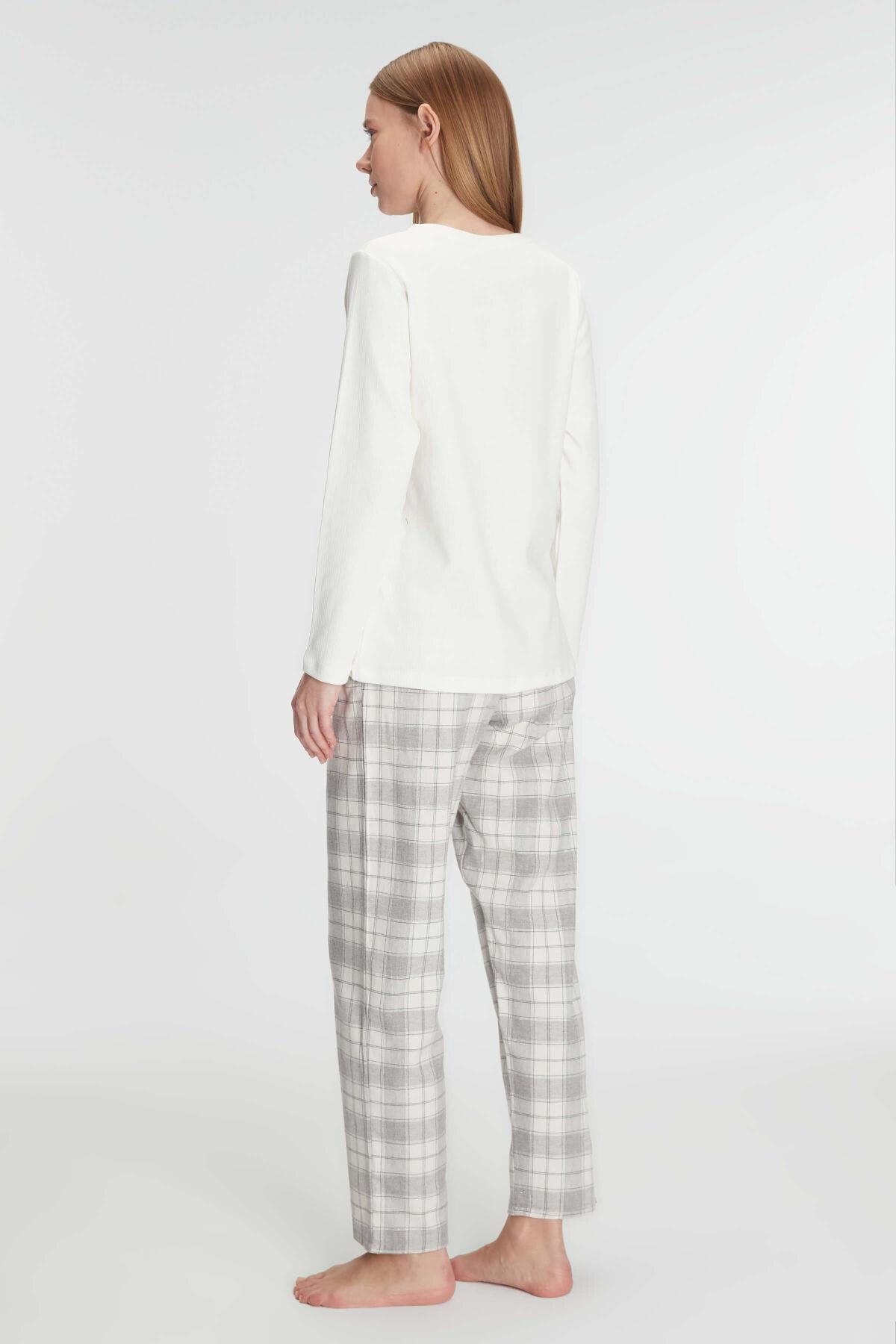 Anıl 11253 Kadın Uzun Kol Pamuklu Kışlık Pijama Takımı