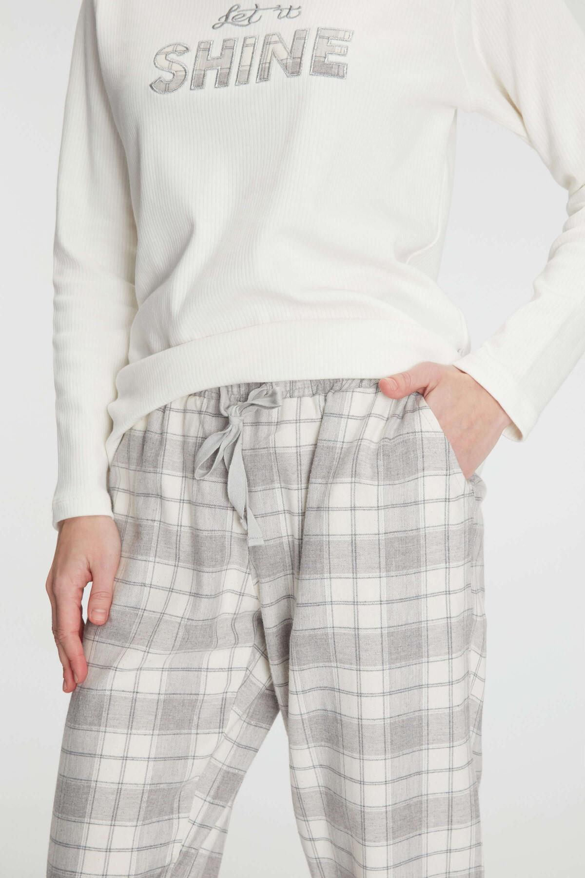 Anıl 11253 Kadın Uzun Kol Pamuklu Kışlık Pijama Takımı