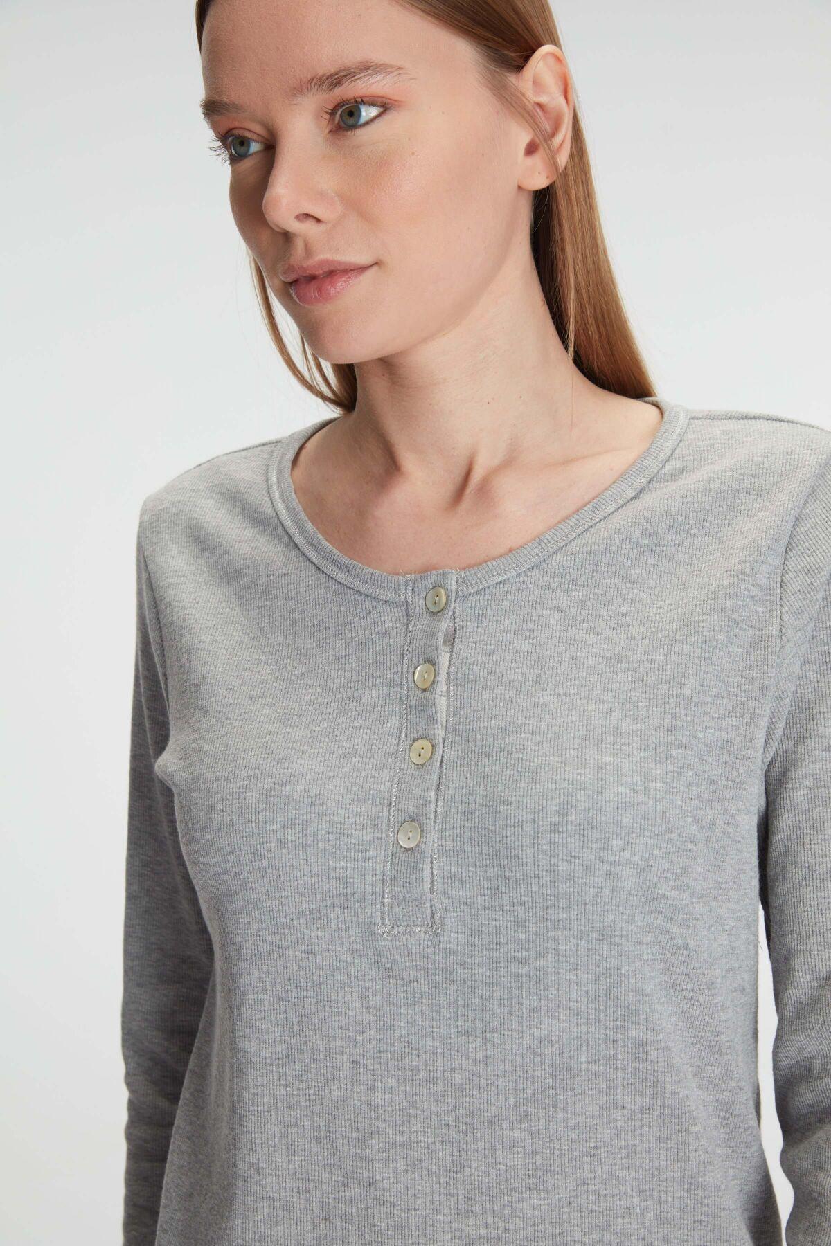 Anıl 11254 Kadın Pamuklu Uzun Kol Pijama Takımı