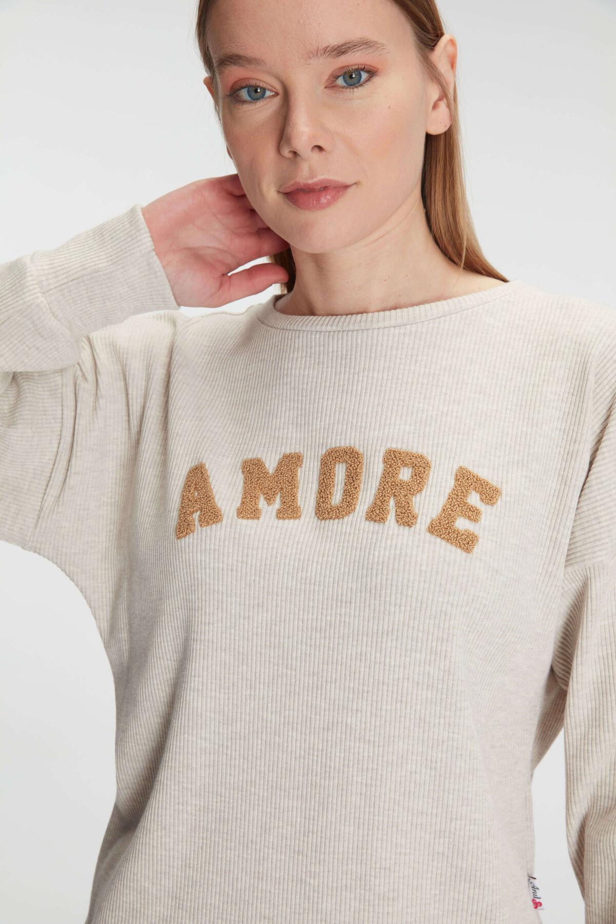 Anıl 11271 Kadın Yeni Sezon Kışlık Pamuklu Uzun Kol Pijama Takımı