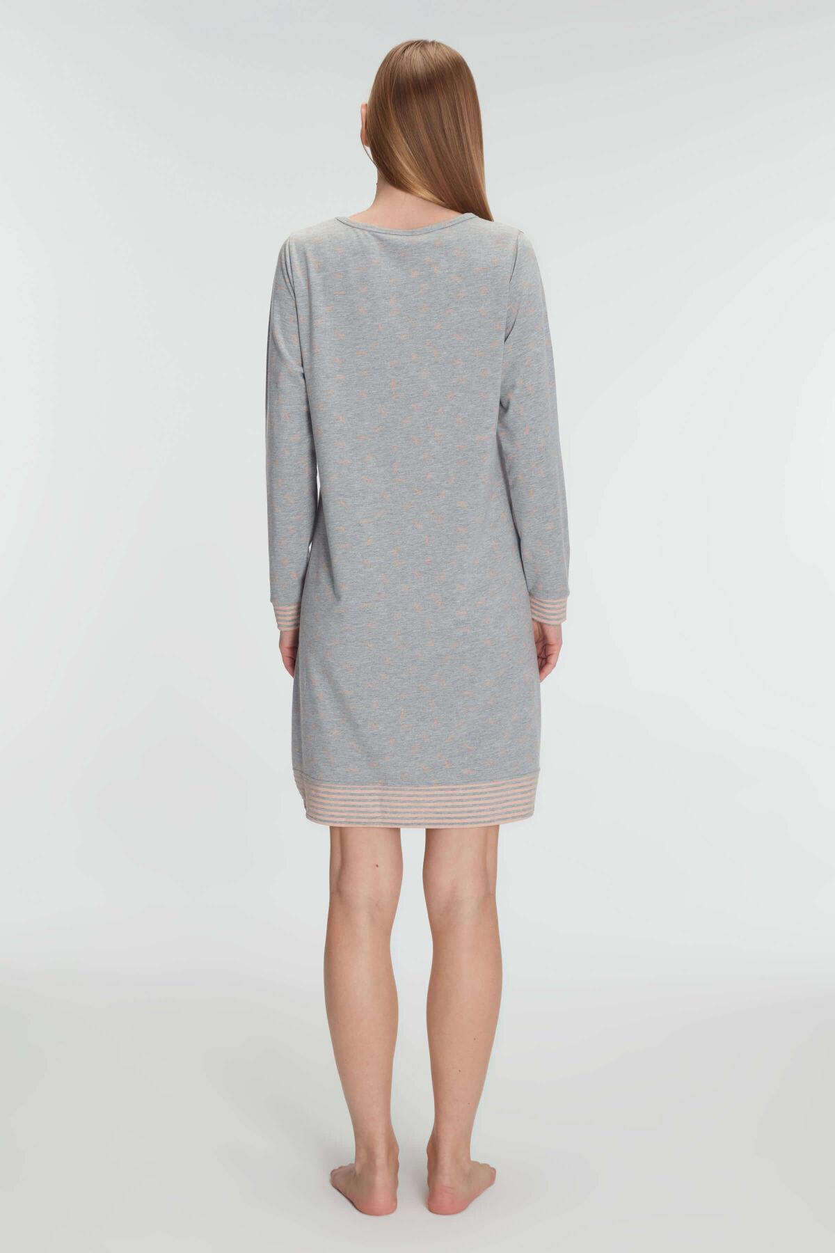 Anıl 11275 Kadın Pamuklu Uzun Kollu Gecelik