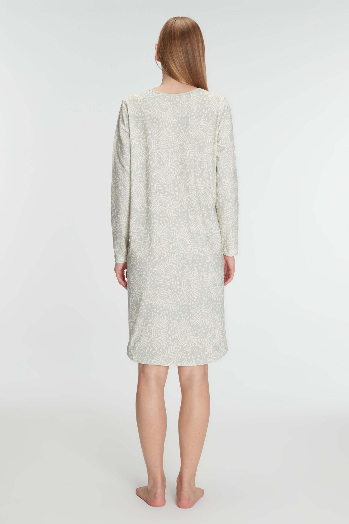 Anıl 11296 Kadın Pamuklu Uzun Kollu Gecelik