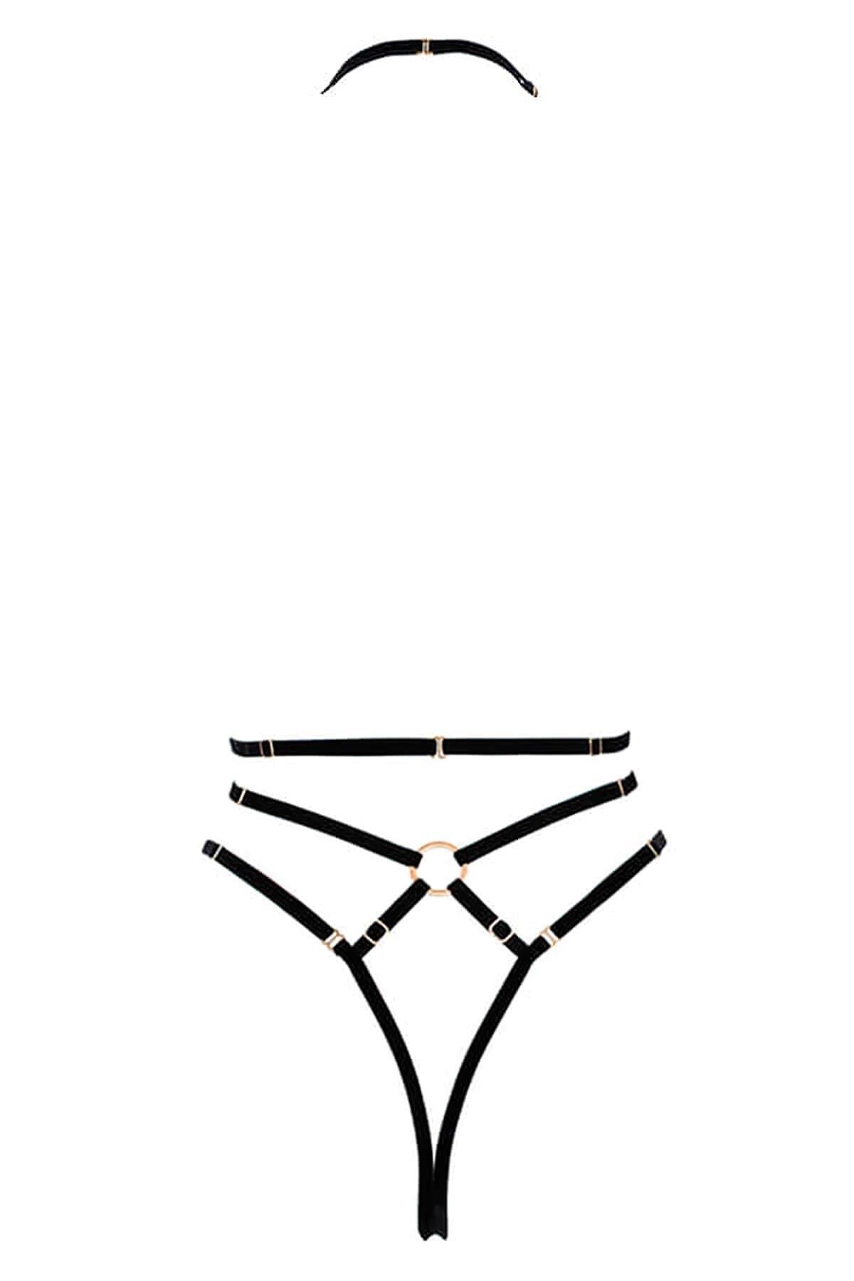 Aria's Closet Göğüs Detaylı Fantezi Siyah Harness