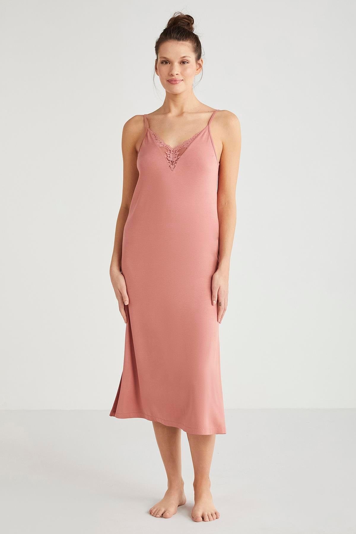 Catherine's %100  Viskon Çiçek Desen 2'li Sabahlık Gecelik Takımı