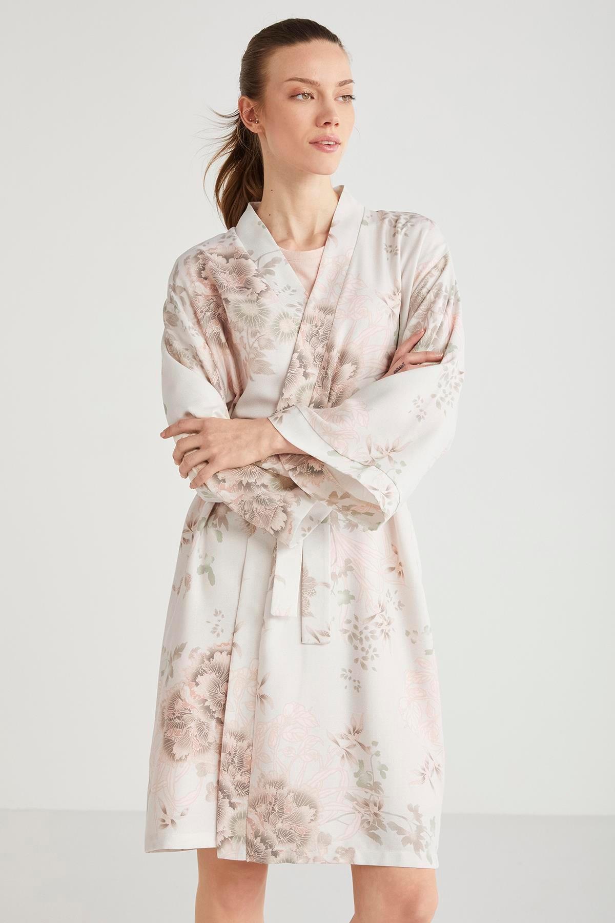 Catherine's Çiçek Desen 2'li Sabahlık Gecelik Takımı