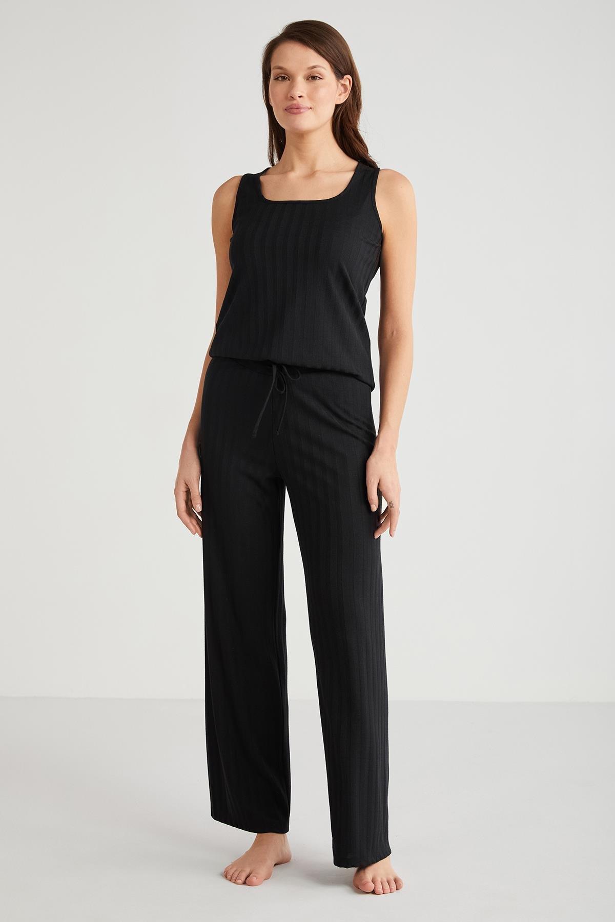 Penye Mood 3'lü Kısa Kol Sabahlık Pijama Takımı