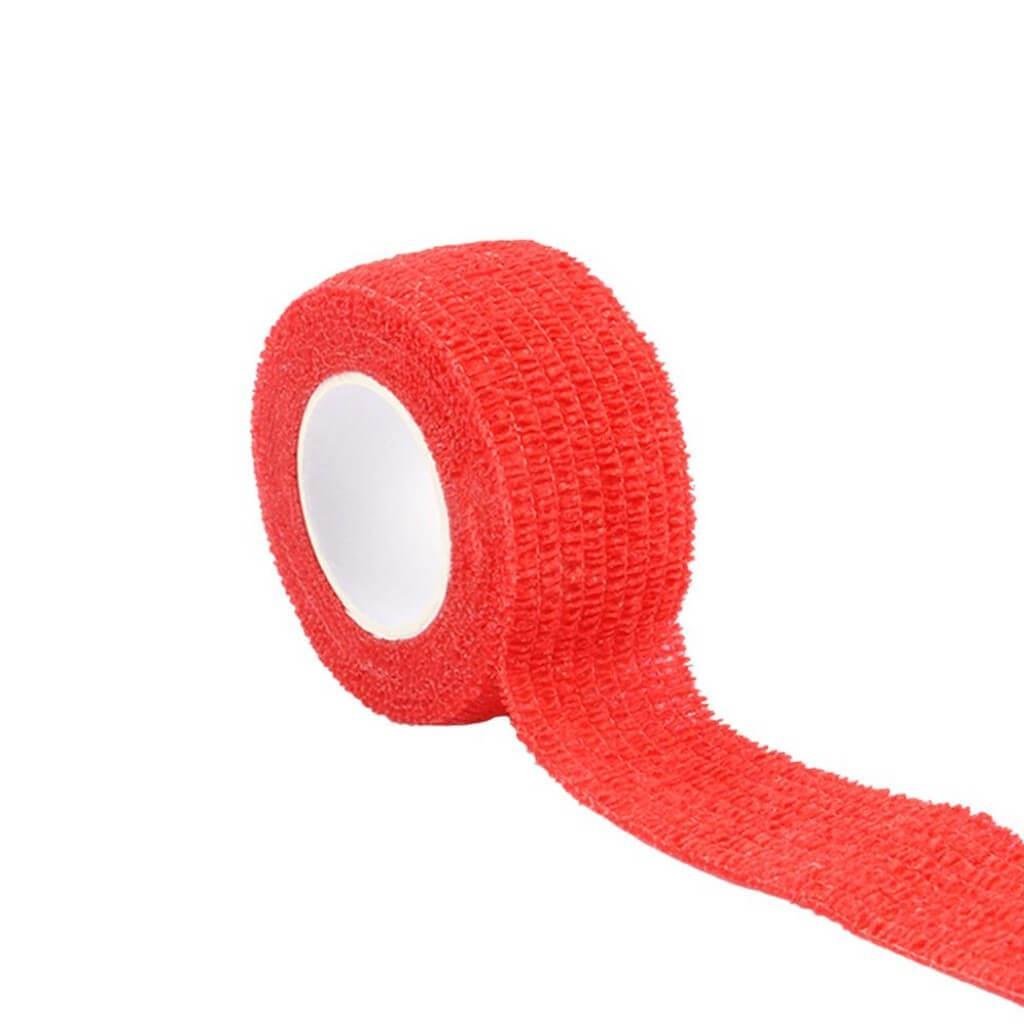 2.5 Cm Kırmızı Elastik Kendinden Yapışkanlı Coban Bandaj Yapışan Koban