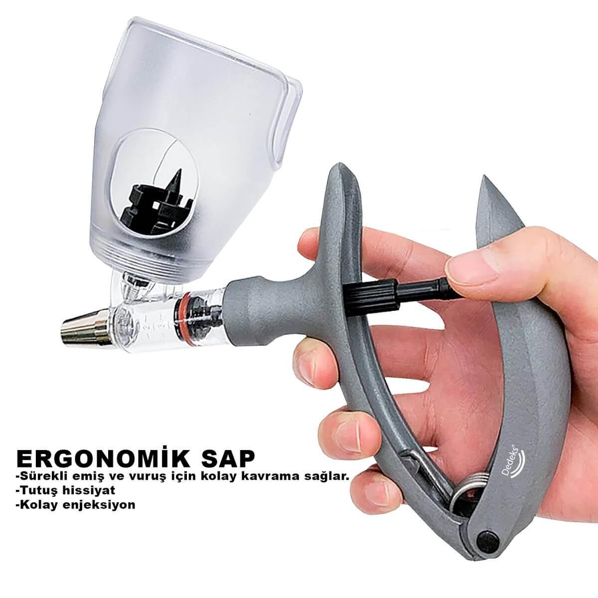 2 ML Veteriner Otomatik Enjektör Şırınga Aşı Tabancası Yedek Parçalı