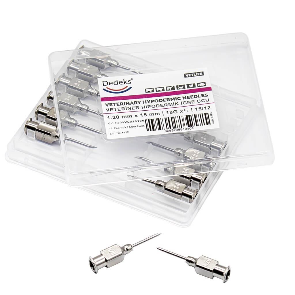 Veteriner Çelik İğne Enjektör Ucu 1.20 mm x 15 mm