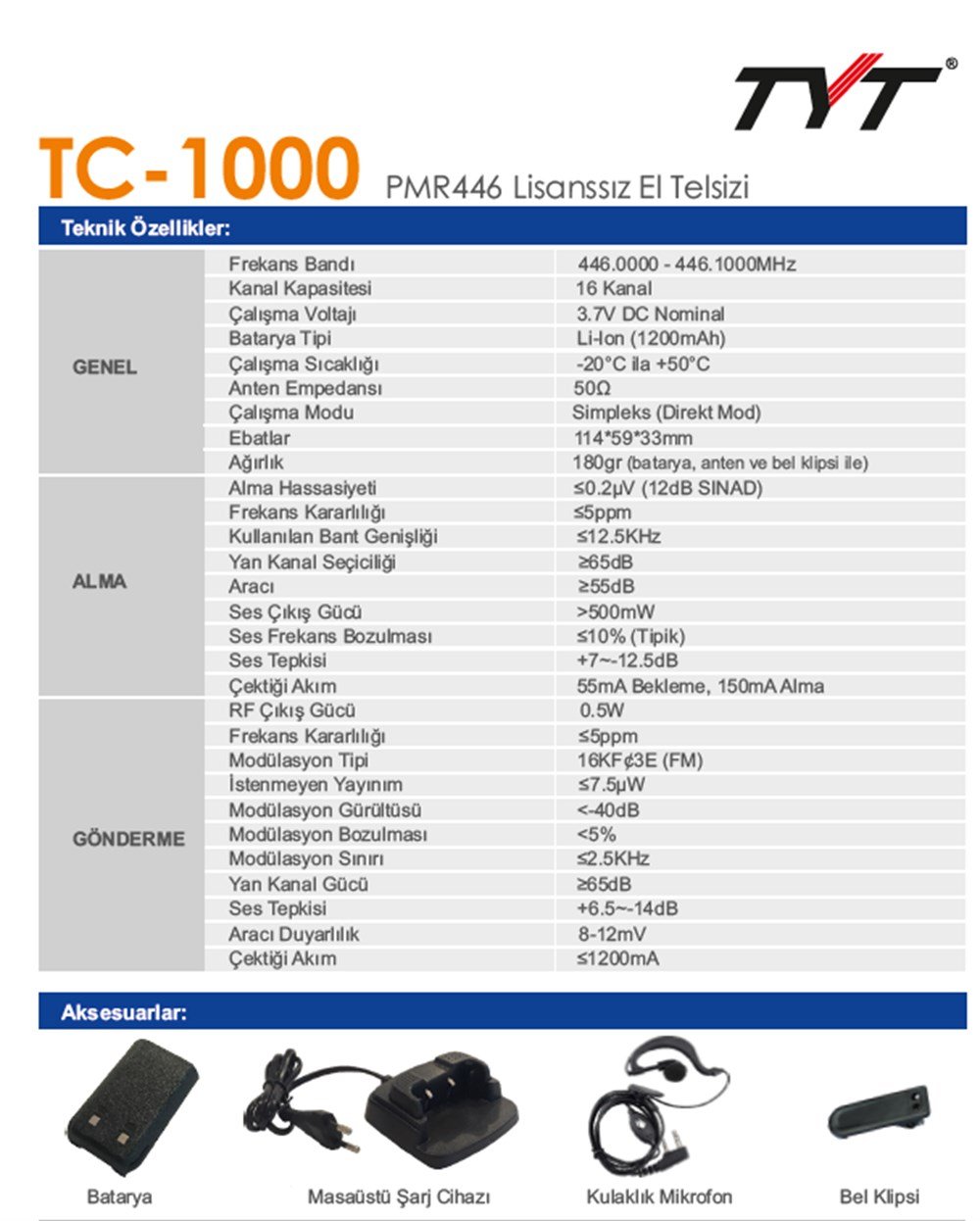 TC-1000 PMR El Telsizi (Lisansız-Tek satılır)-SORUNUZ