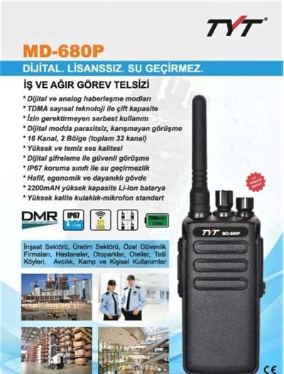 TYT MD-680P Dijital PMR Telsiz (Lisanssız)