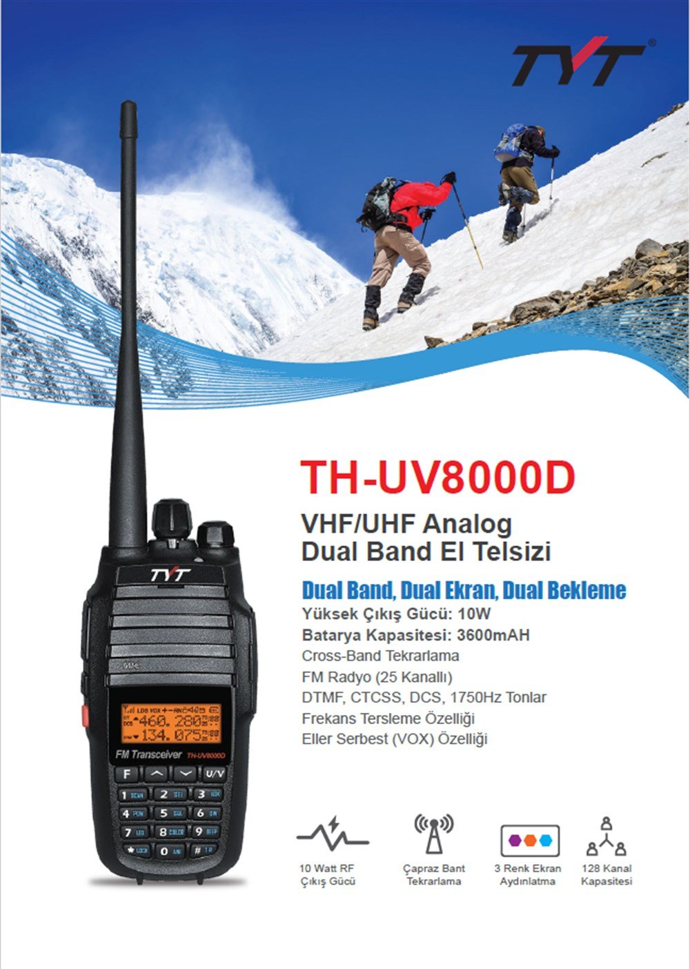 TYT TH-UV8000D Dual Band Amatör El Telsizi
