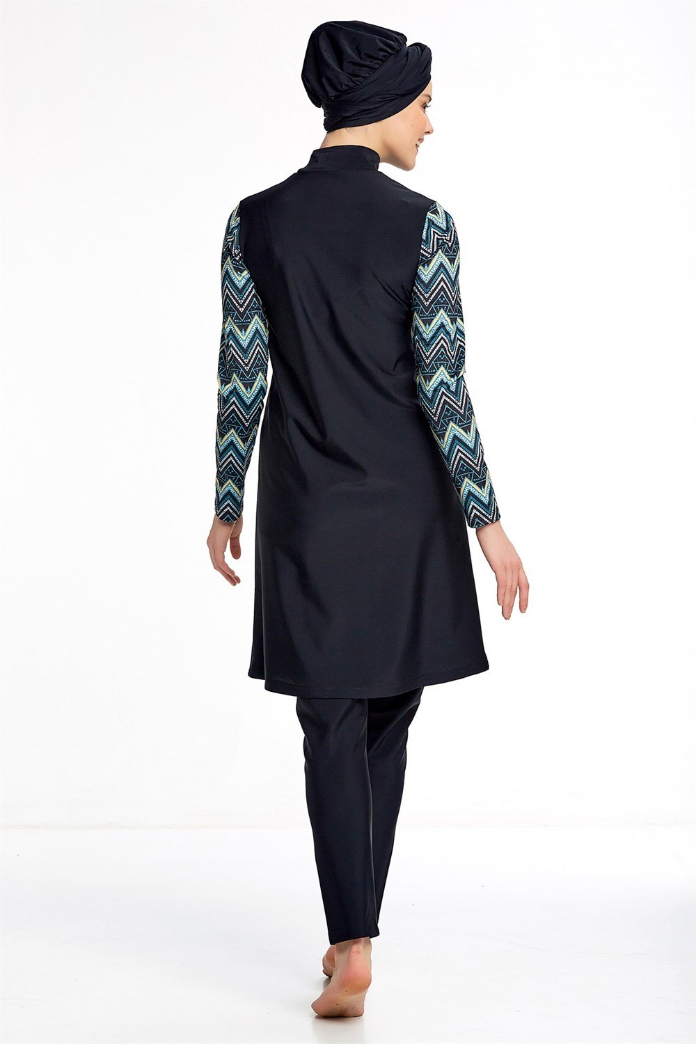  Likralı Tam Kapalı Mayo Tesettür Mayo Remsa Mayo 0520 Siyah Maresiva