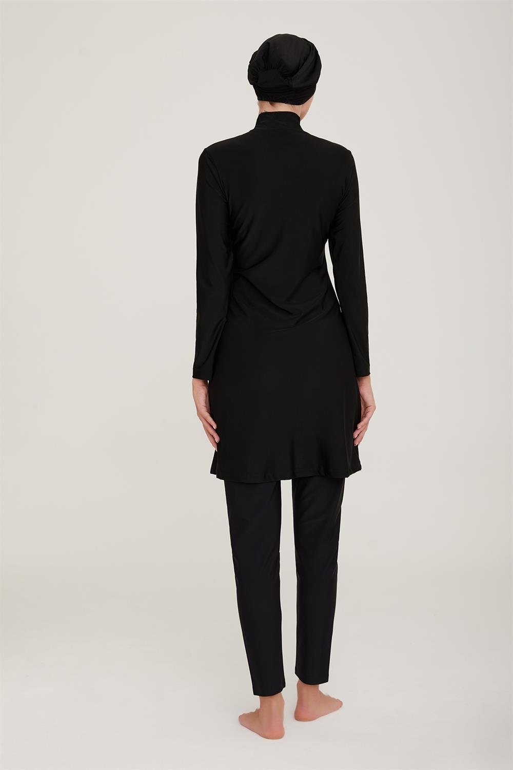 2 Farklı Şekilde Giyilebilir Pareolu Tesettür Mayo Robert 1 4470 Siyah Remsa Mayo