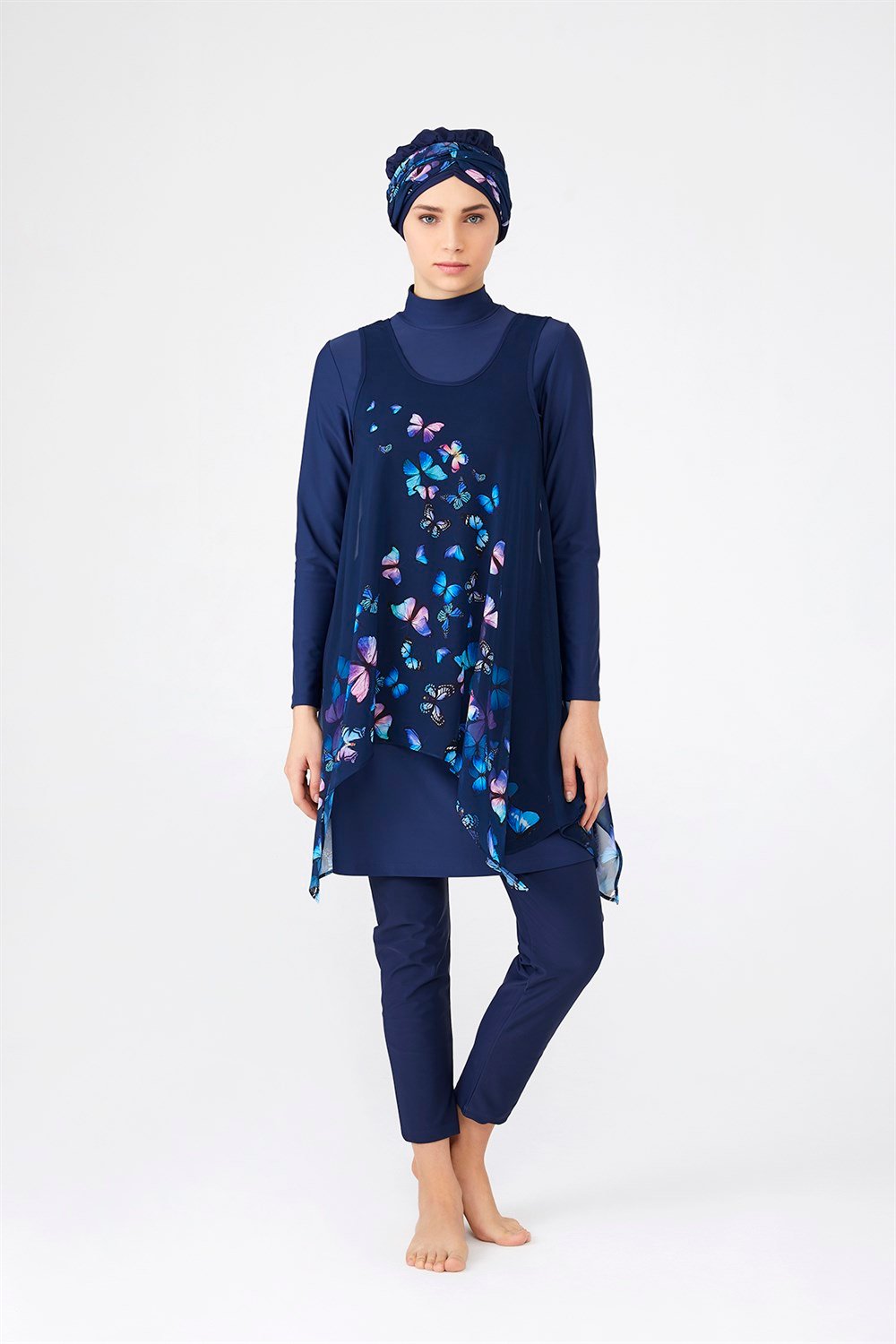 Adasea Likralı Tam Kapalı Tesettür Mayo 4271 Koyu Lacivert