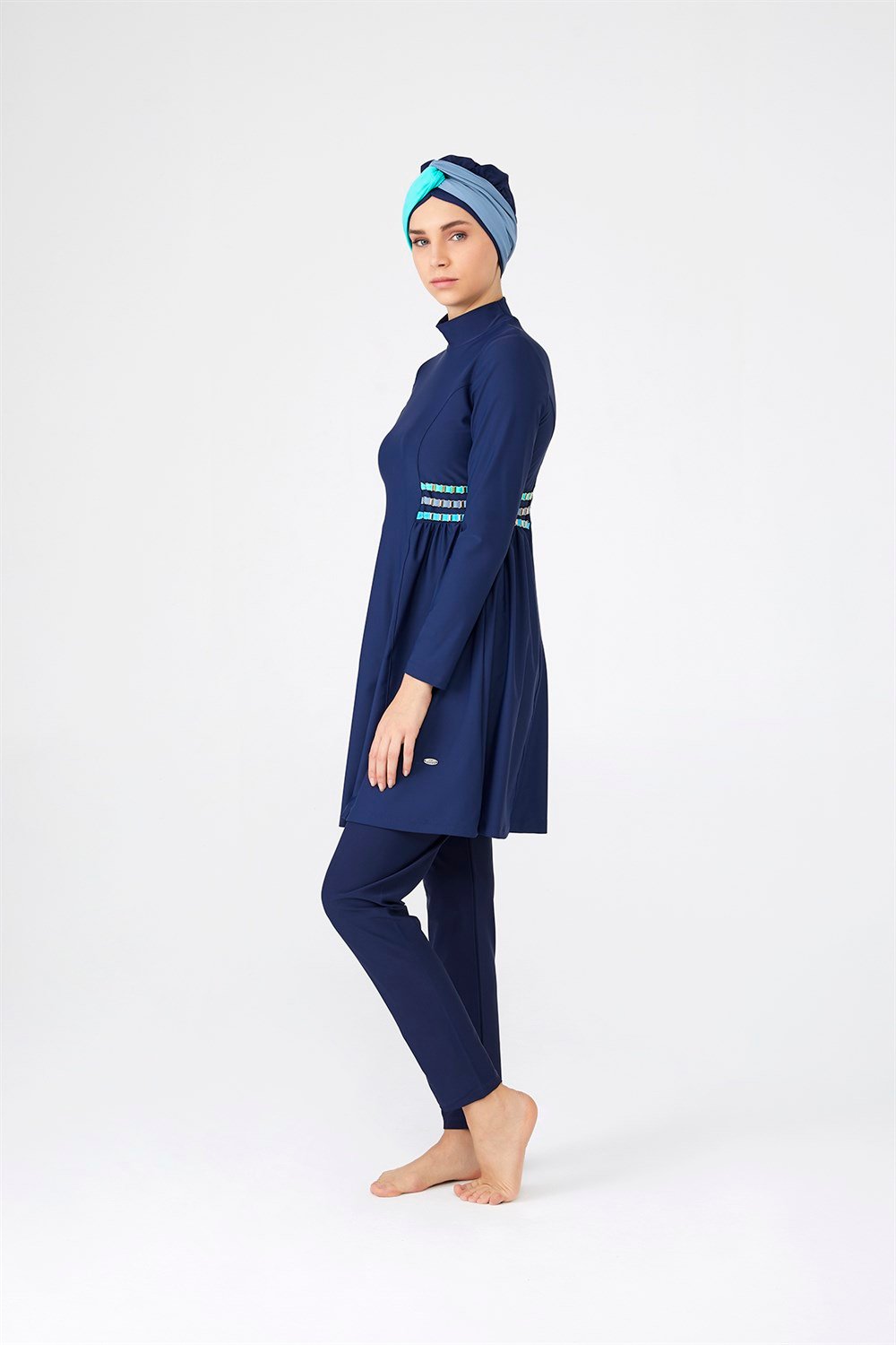 Adasea Likralı Tam Kapalı Tesettür Mayo 4249 Koyu Lacivert