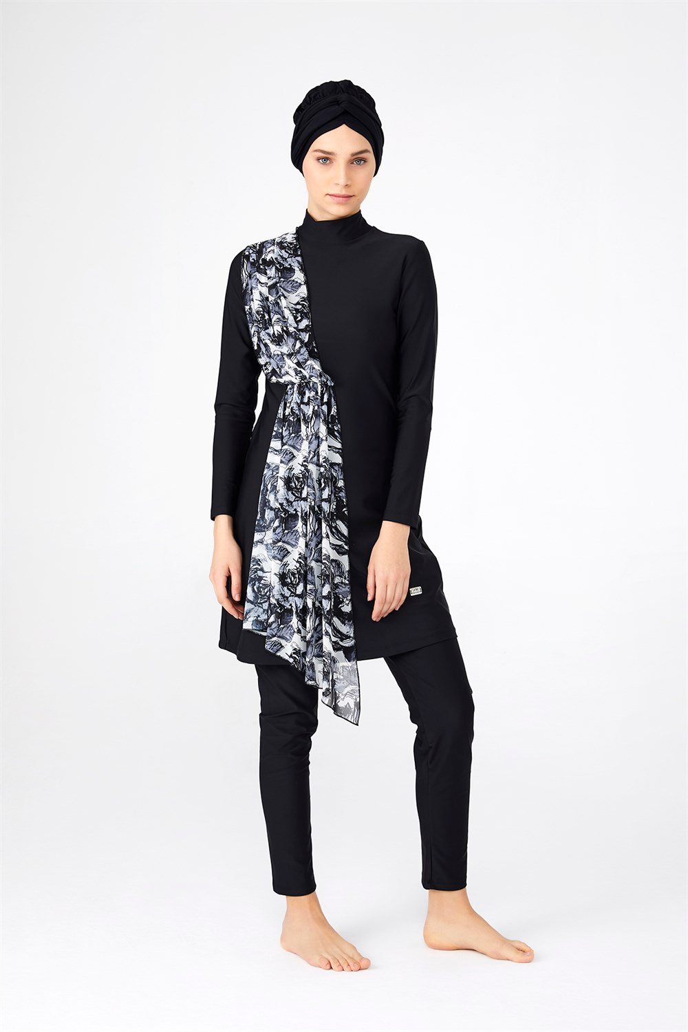 Adasea Likralı Tam Kapalı Tesettür Mayo 4264 Siyah