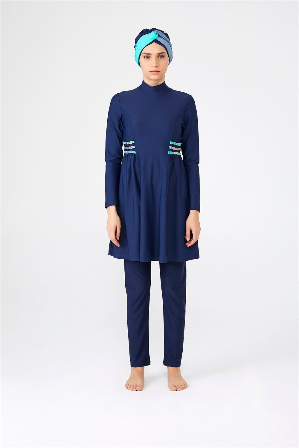 Adasea Likralı Tam Kapalı Tesettür Mayo 4249 Koyu Lacivert