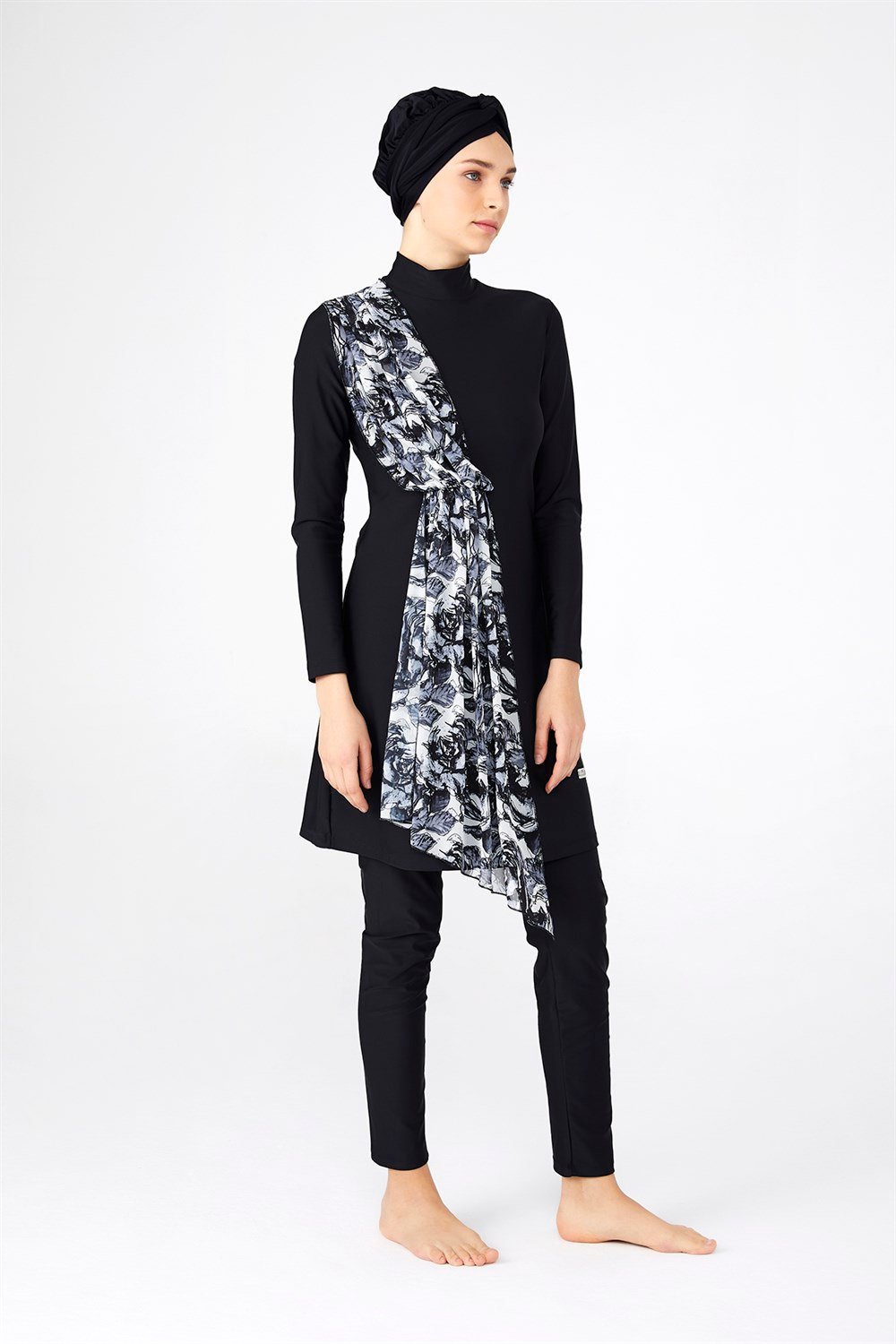 Adasea Likralı Tam Kapalı Tesettür Mayo 4264 Siyah