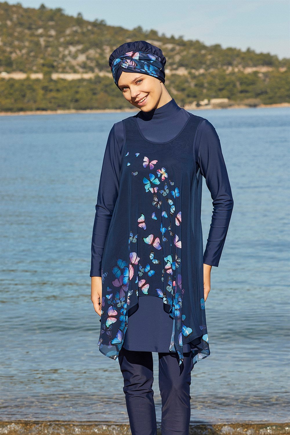 Adasea Likralı Tam Kapalı Tesettür Mayo 4271 Koyu Lacivert