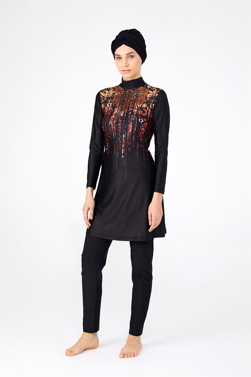 Adasea Likralı Tam Kapalı Tesettür Mayo 4269 Siyah
