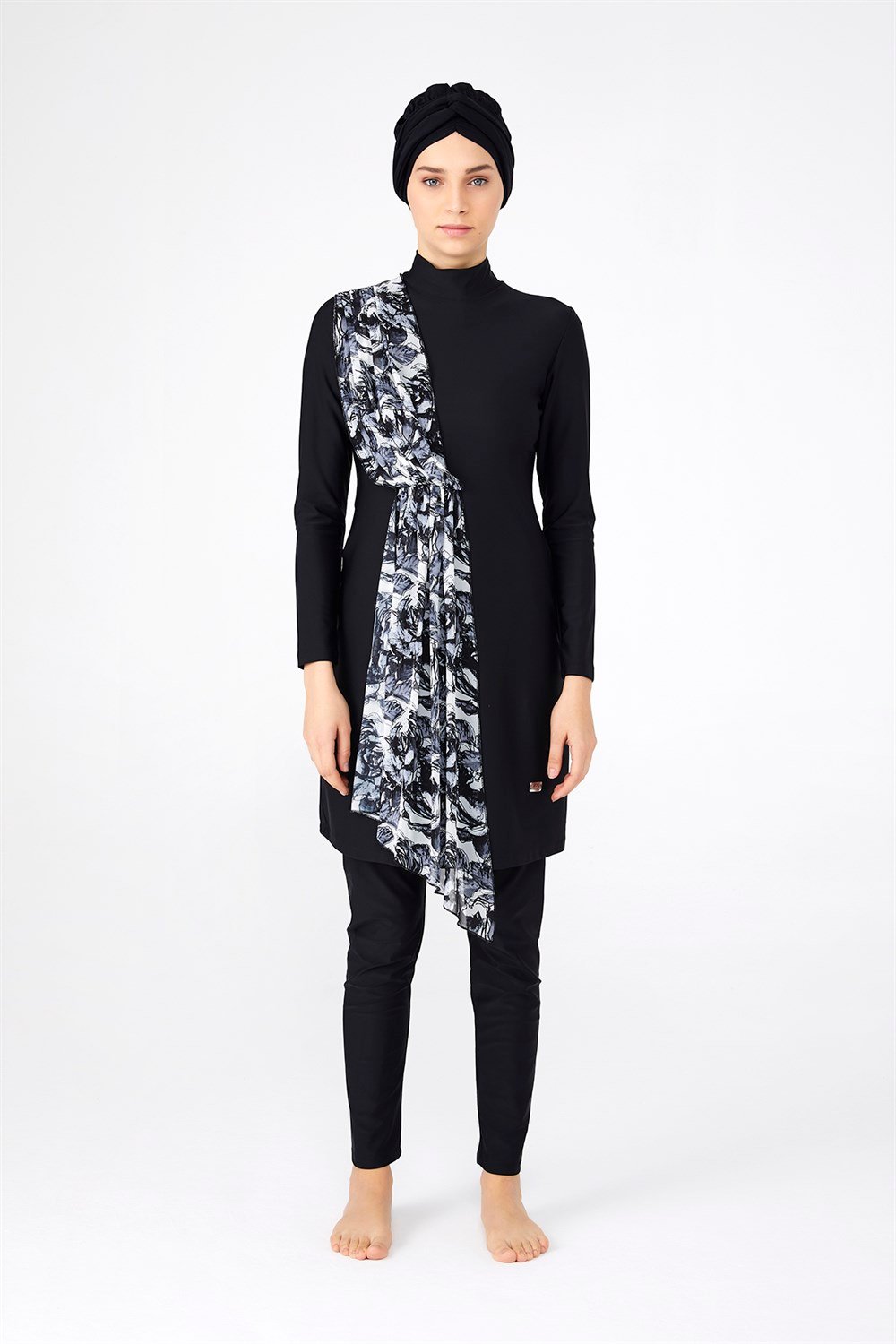 Adasea Likralı Tam Kapalı Tesettür Mayo 4264 Siyah
