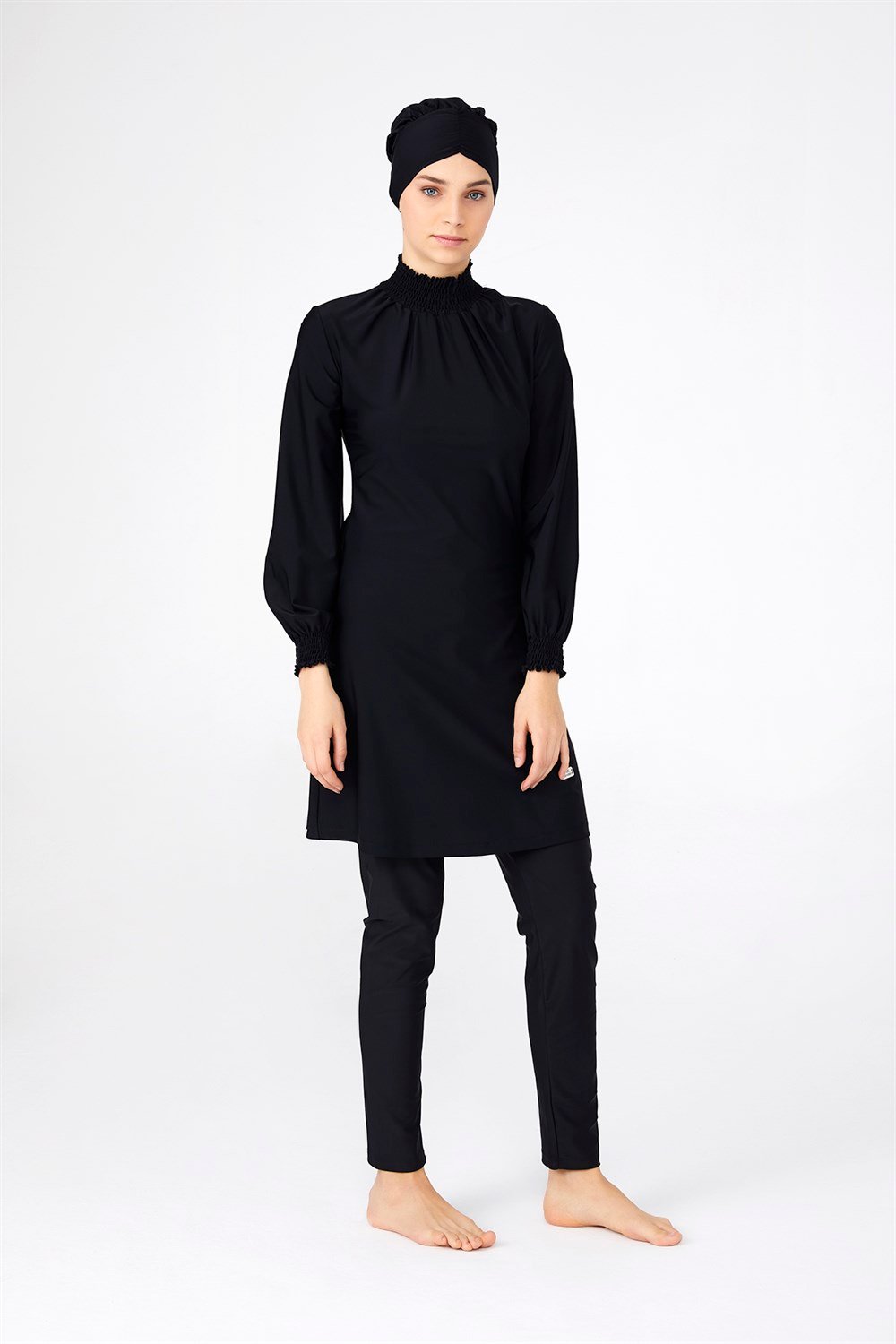 Adasea Likralı Tam Kapalı Tesettür Mayo 4242 Siyah
