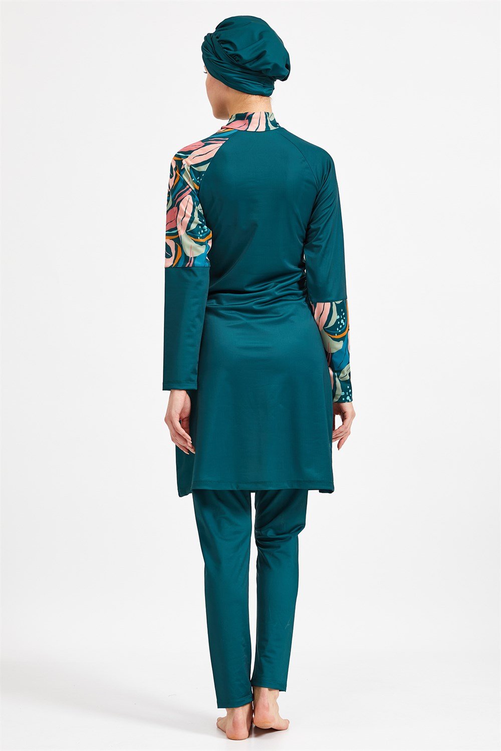 Adasea Likralı Tam Kapalı Tesettür Mayo 4311 Koyu Yeşil Remsa Mayo