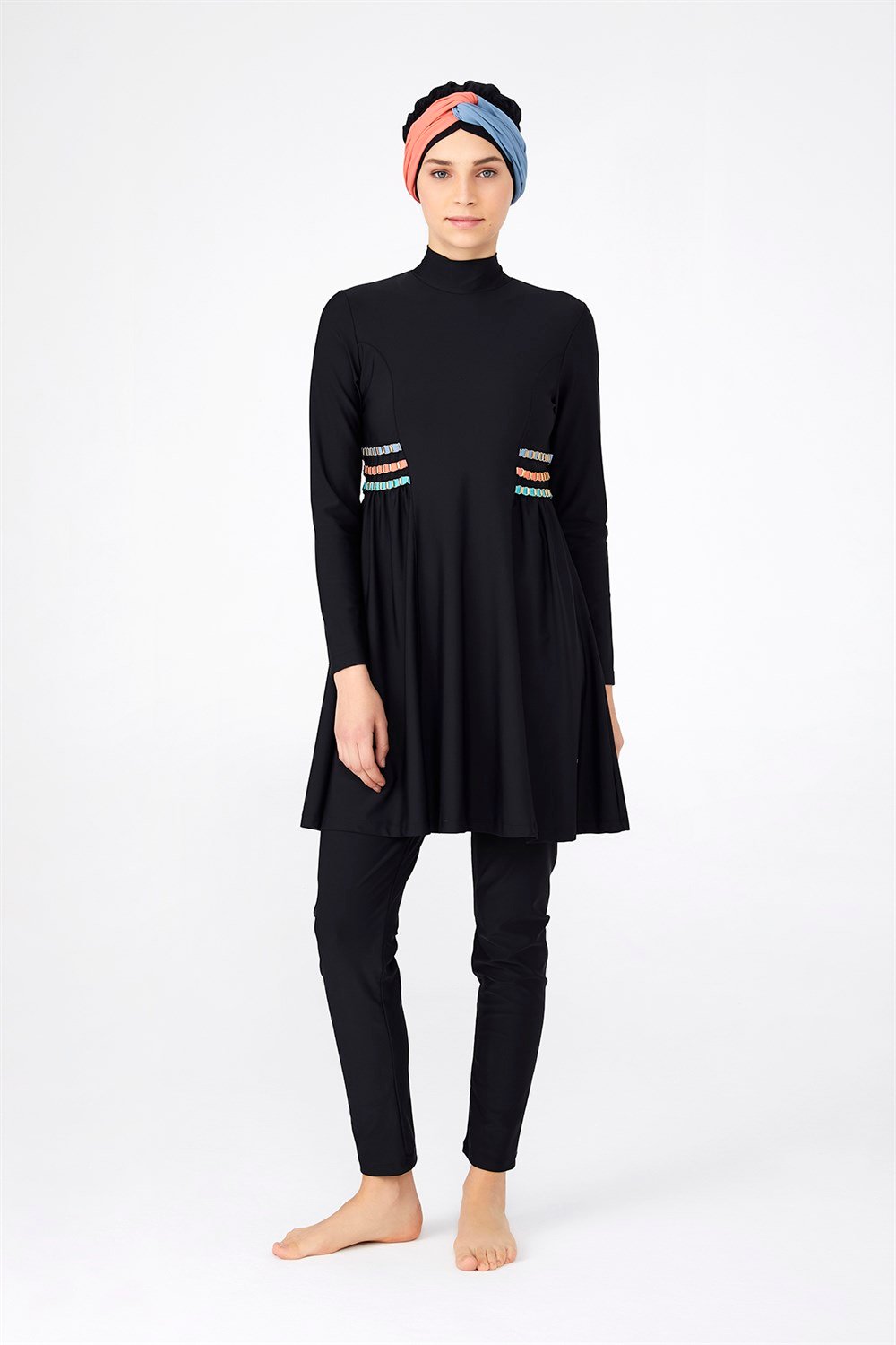 Adasea Likralı Tam Kapalı Tesettür Mayo 4249 Siyah