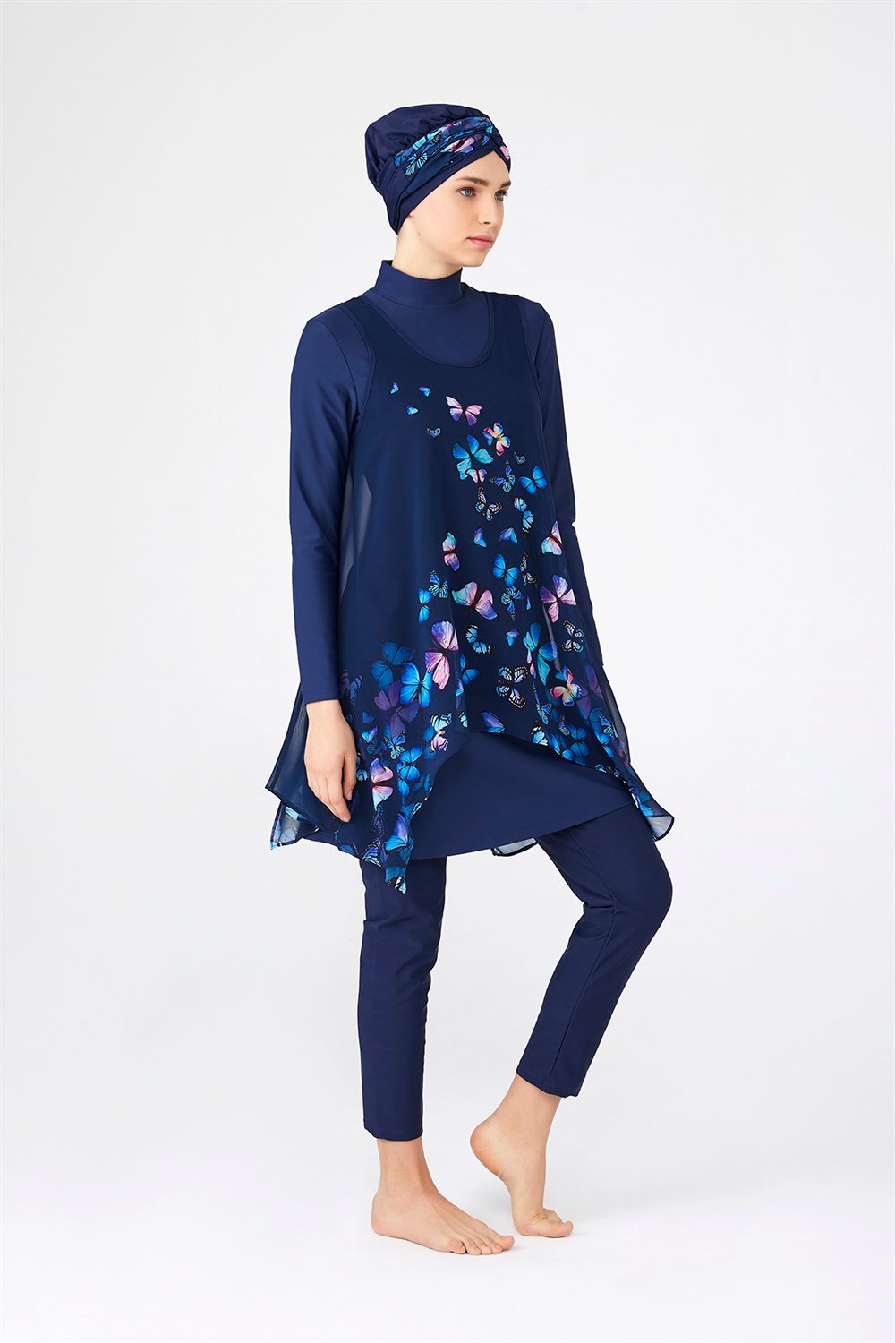 Adasea Likralı Tam Kapalı Tesettür Mayo 4271 Koyu Lacivert