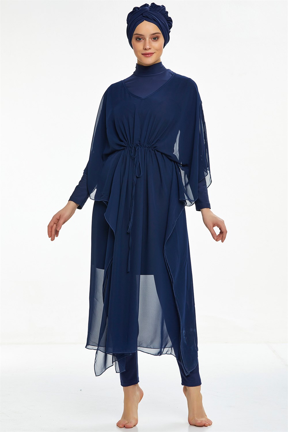 Adasea Pareo Mayo Üzerine Kaftan Koyu Lacivert 6039 Remsa Mayo