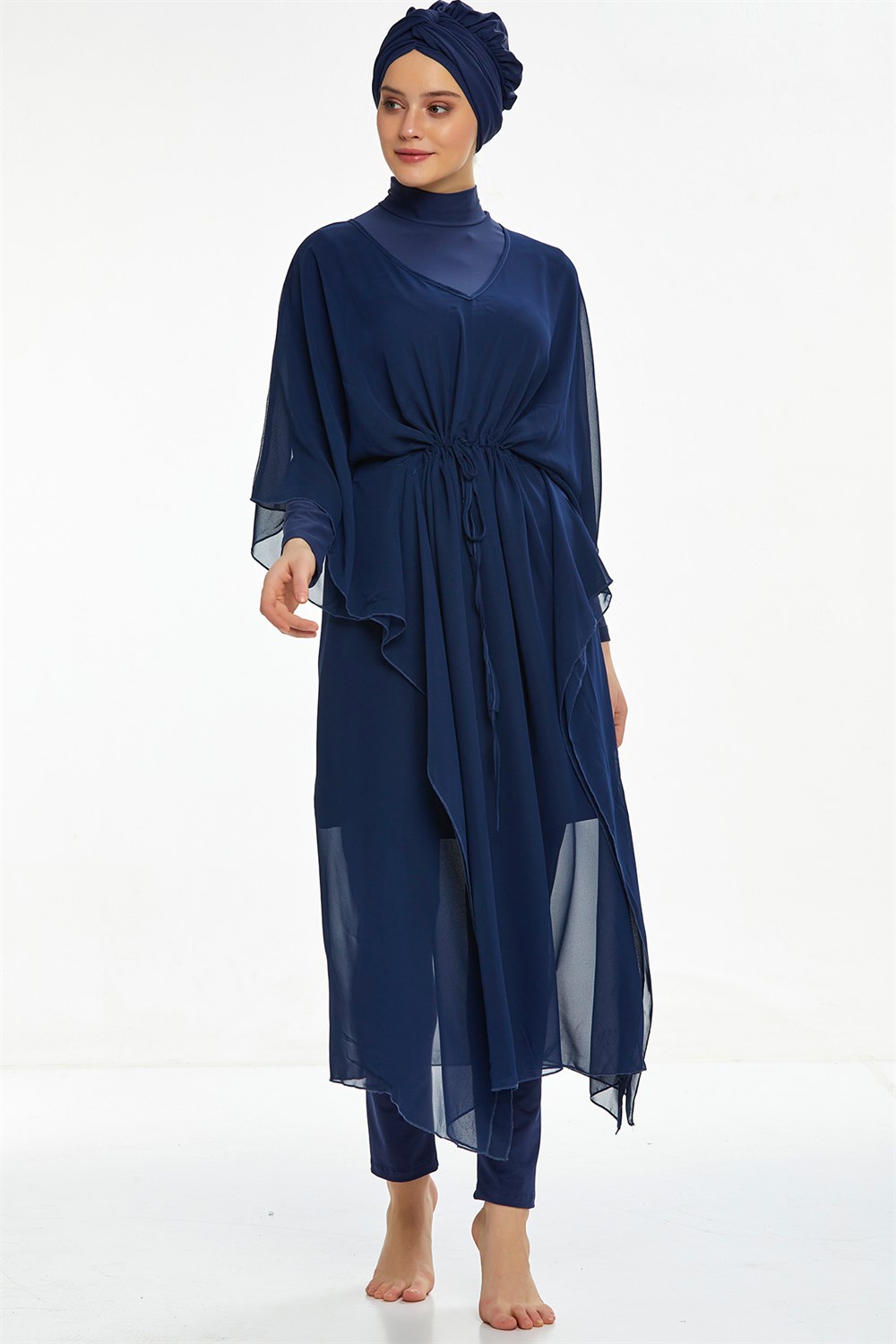 Adasea Pareo Mayo Üzerine Kaftan Koyu Lacivert 6039 Remsa Mayo