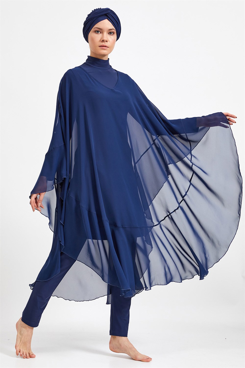Adasea Pareo Mayo Üzerine Kaftan Koyu Lacivert 6050 Remsa Mayo