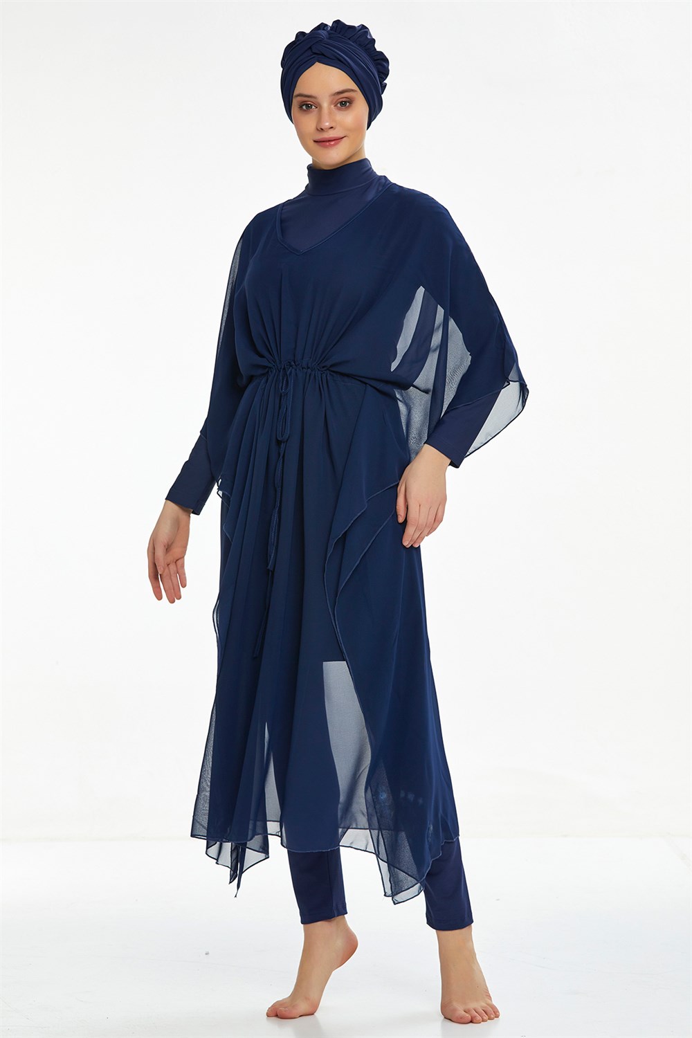 Adasea Pareo Mayo Üzerine Kaftan Koyu Lacivert 6039 Remsa Mayo