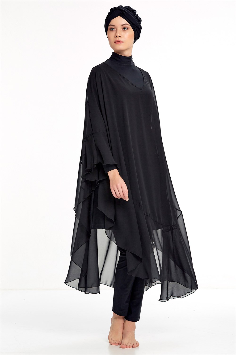 Adasea Pareo Mayo Üzerine Kaftan Siyah 6050 Remsa Mayo